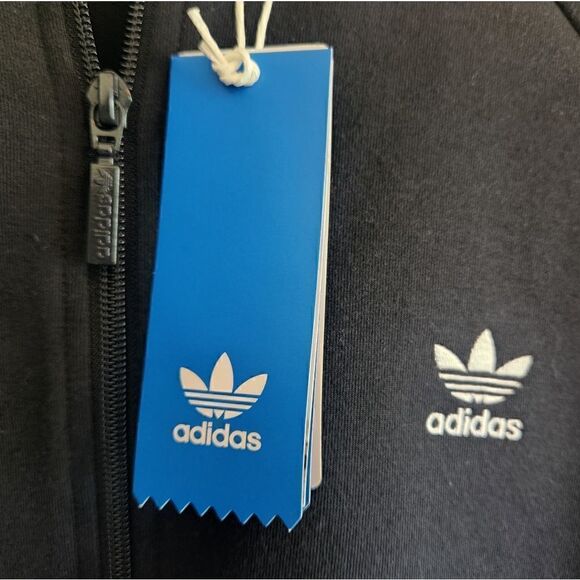 Adidas Women's Black and Gray Track Top Zip Front Jacket Size Medium - Picture 7 of 7